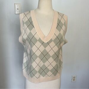 Et Clet Womens‎ V-Neck Argyle Preppy Cozy Sweater Vest Size S